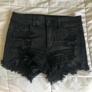 American Eagle Distressed Black Shorts